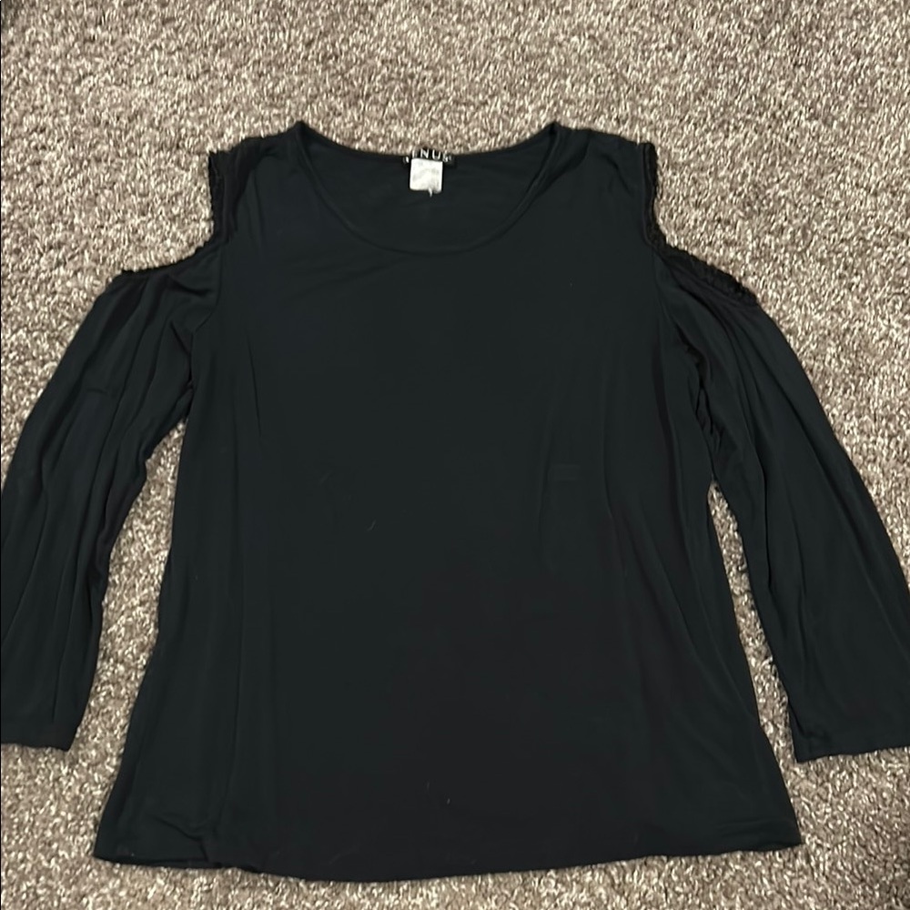 Black Cold Shoulder Top
